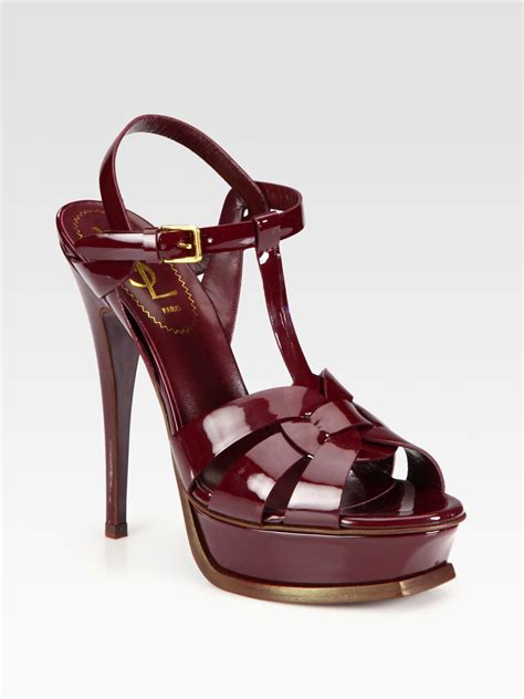 ysl tribute patent sandal|saint laurent patent leather platform sandals.